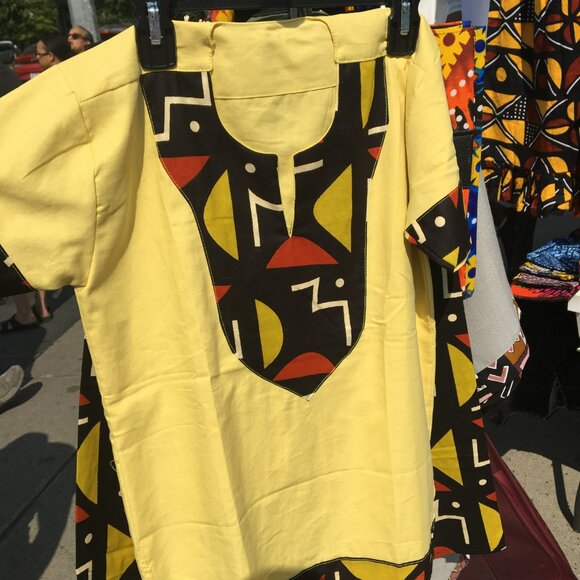 African print boy pants and t-shirt outfit - new